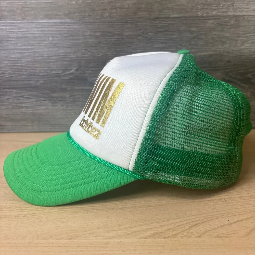 BDVibez Hat Cap‎ Snap Back Womens Green Gold Trucker Adjustable